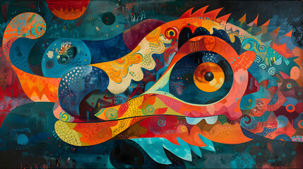 Wall Mural - Abstract Illustration of a Dragon's Eye