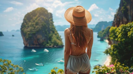 woman on tropical beach