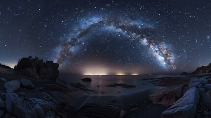 Wall Mural - milky way galaxy and starfiled on night sky background