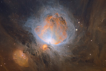 Wall Mural - deep space astrophotography using a telescope to capture the great orion nebula m42 ngc 1976
