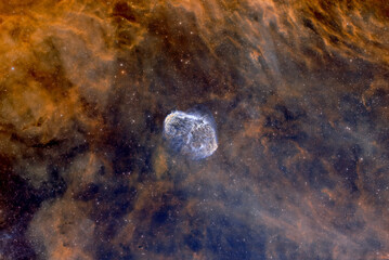Wall Mural - deep space astrophotography using a telescope capturing the crescent nebula ngc 7888