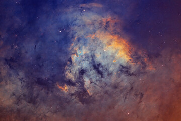 Wall Mural - deep space astrophotography using a telescope capturing a star forming region in the constellation c