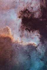 Wall Mural - deep space astrophotography using a telescope to capture the cygnus wall in the north america nebula