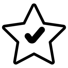 Sticker - star with check mark sign icon