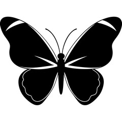 Sticker - Black and White Butterfly Silhouette