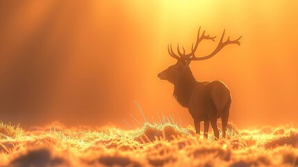 Canvas Print - Majestic Deer Silhouette at Sunrise