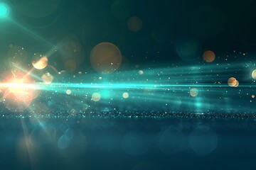 Poster - Abstract Light Streaks and Bokeh in a Dark Background