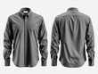 © vefimov - Template of men's long sleeved shirt with collar and cuffs, useful for fashion design or apparel mockups