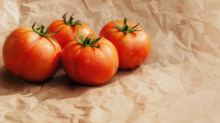 Poster - Tomatoes with orange red color for backgrounds related to fruits and vegetables