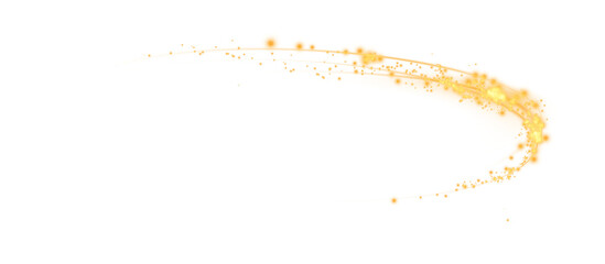Wall Mural - sparks of dust and golden or yellow stars shine with special light. trace of speed lines. christmas 