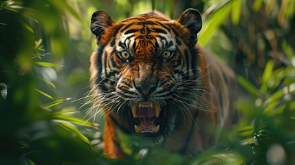 Sticker - A Roaring Tiger in the Jungle