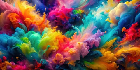 Wall Mural - Vibrant and chaotic dance of colors on a canvas, abstract, vibrant, colorful, swirl, movement, artistic, paint, creativity