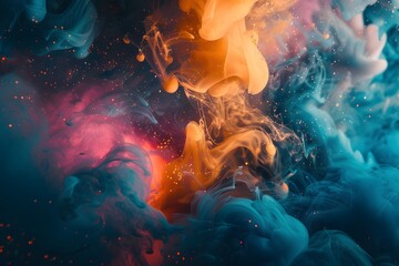 Poster - Vivid Abstract Smoke Art with Vibrant Colors