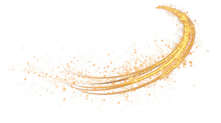 Wall Mural - sparks of dust and golden or yellow stars shine with special light. trace of speed lines. christmas 