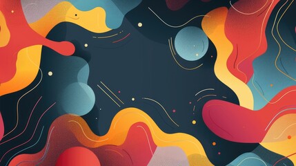 Poster - contemporary wide abstract banner with flat background
