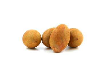 Wall Mural - sapodilla fruit  isolated on the white background