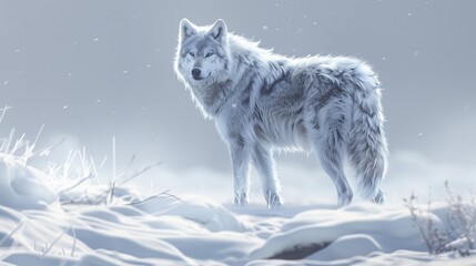 Sticker - Arctic Wolf in Winter Wonderland