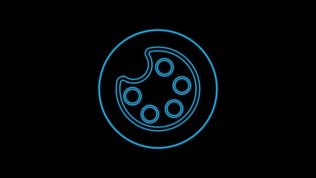 Animated of artist palette icon. color palette icon concept