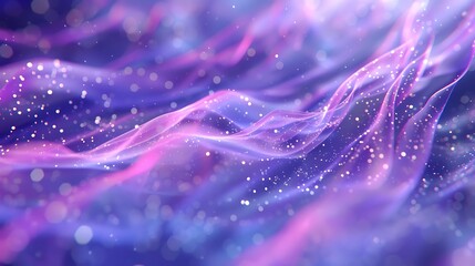 Wall Mural - Cosmic streams of glowing periwinkle ribbons, their soothing hue creating a peaceful celestial scene