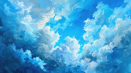 Wall Mural - Blue sky with vibrant clouds