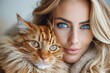 © yuliachupina - Close-up portrait of a woman and her cat