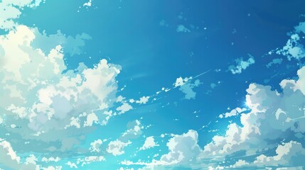 Wall Mural - the sky appears bright and clear with white clouds