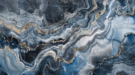 Poster - texture of turkish marble slab in blue and grey