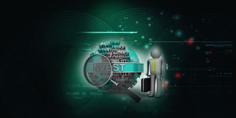 Poster - 3D illustration business investment concept