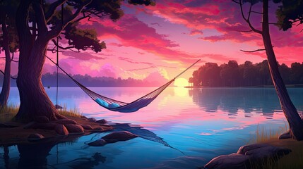 Canvas Print - beautiful lake