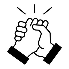 Poster - Arm Wrestling. black fill icon