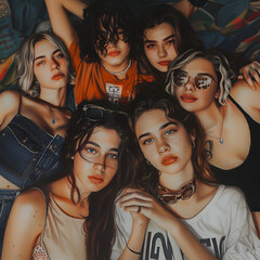 Canvas Print - Group of teenagers, young people