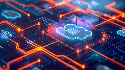 Poster - Secure Data Transfer Protocols in Cloud Computing, Illustrate secure data transfer protocols in cloud computing with an image showing encrypted data transmission over secure channels, design