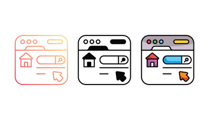 Web icon design with white background stock illustration
