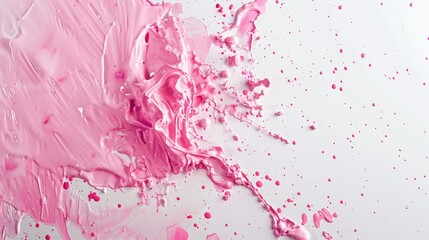 Sticker - Pink paint splatters over a white surface