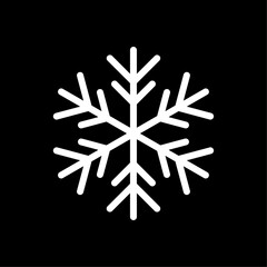 Aufkleber - Snowflake vector icon in line style design for website, app, UI, isolated on black background. Editable stroke. Vector illustration.