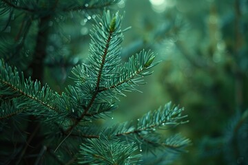 Close up of pine tree in forest