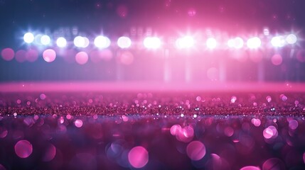 Sticker - Blurred lights at a stadium with a pink abstract backdrop