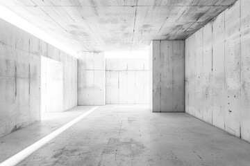 Wall Mural - concrete wall  concrete wall  Abstract white interior of empty room with concrete walls