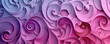 © AI_images_for_people - A cut-out paper banner with swirl patterns, layered on a gradient background of pink and purple, creating a vibrant and dynamic effect.