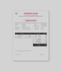 Invoice template design with presentation