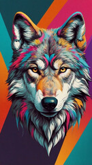 Naklejka na meble wolf head illustration with a pop art theme