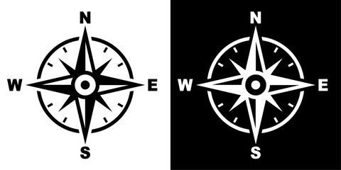 Aufkleber - ofvs628 OutlineFilledVectorSign ofvs - compass vector icon . wind rose sign . orientation . isolated transparent . outline and filled version . AI 10 / EPS 10 / PNG . g11971