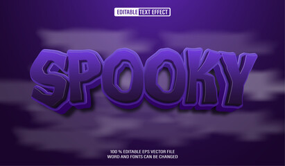 Poster - Editable 3d text style effect - Spooky Halloween text effect Template	