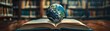 © Creative_Bringer - A conceptual image of a world globe on an open book in a library, symbolizing global education and knowledge
