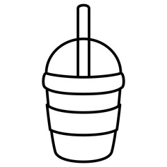 Wall Mural - drink cup with straw icon