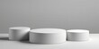 © Nice Seven - Minimalistic white podiums on a matching neutral background