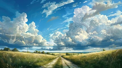 Wall Mural - The road to the sky is paved with billowing clouds