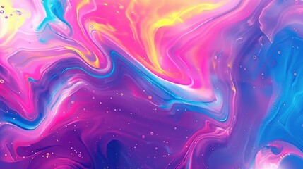 Sticker - Vibrant abstract fluid art background Trendy design