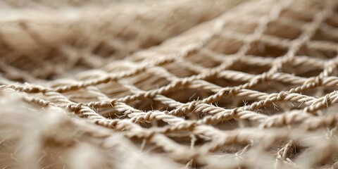 Macro photograph of forager crafting fishing net from plant fibers showcasing detail. Concept Macro Photography, Forager, Crafting, Fishing Net, Plant Fibers, Detail, Outdoor Crafting