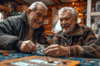 © btiger - Happy Senior Men Enjoying Card Game at Home in Warm Inviting Atmosphere